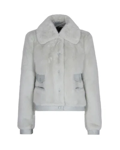 Patrizia Pepe Giubbino In Ecopelliccia Acqua Gray In Gray