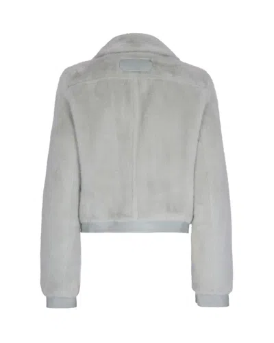 Patrizia Pepe Giubbino In Ecopelliccia Acqua Gray In Gray