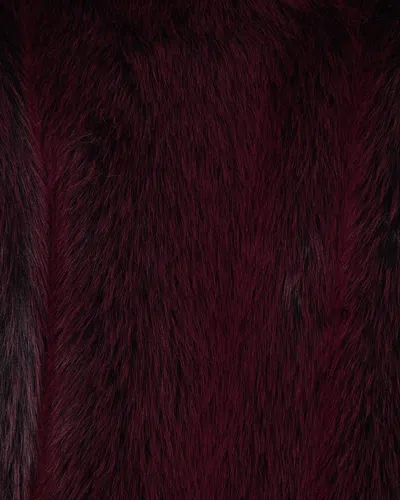 Patrizia Pepe Soft Fluffy Jacket In Purple And Red In Burgundy