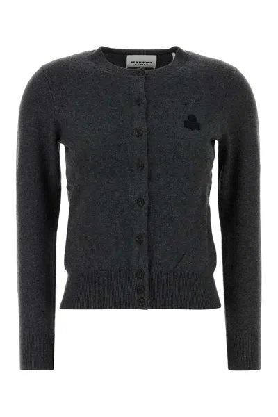 Isabel Marant Étoile Isabel Marant Etoile Mona Cardigan With Logo In Gray