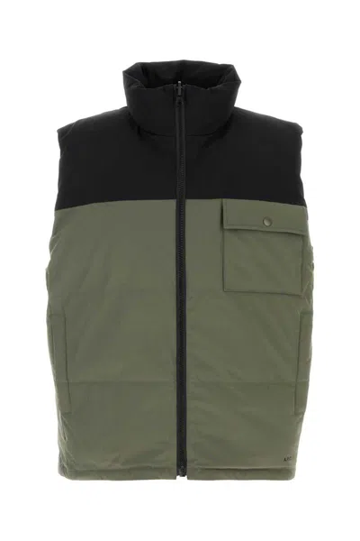 Apc A.p.c. Two-tone Stretch Polyester Doudoune Padded Jacket In Multi