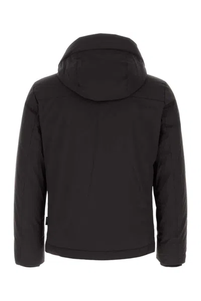 Woolrich Black Stretch Nylon Down Jacket In Black