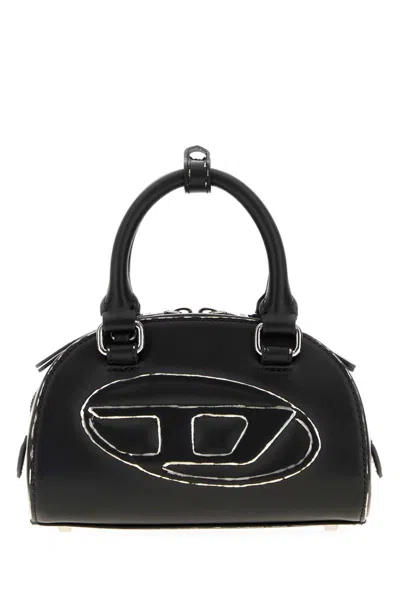 Diesel 1dr Dome-leather Bowling Bag In Black