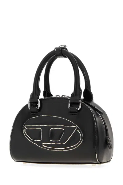 Diesel 1dr Dome-leather Bowling Bag In Black
