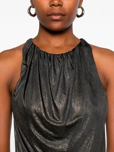 Diesel Short Dress With Metallic Effect In Silver