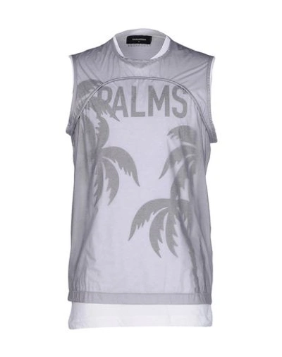 Shop Dsquared2 Man Tank Top Grey Size Xs Cotton, Linen, Polyurethane