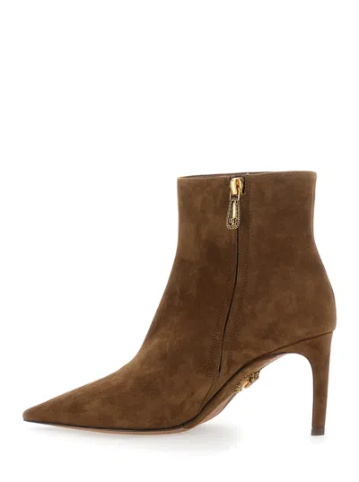 Dolce & Gabbana Devotion Suede Ankle Boots In Brown