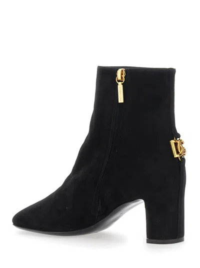 Dolce & Gabbana Suede Ankle Boot In Black