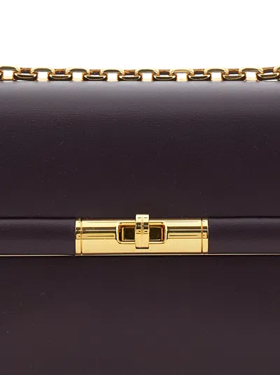 Dolce & Gabbana Women Aubergine Leather Mini Marlene Shoulder Bag In Purple