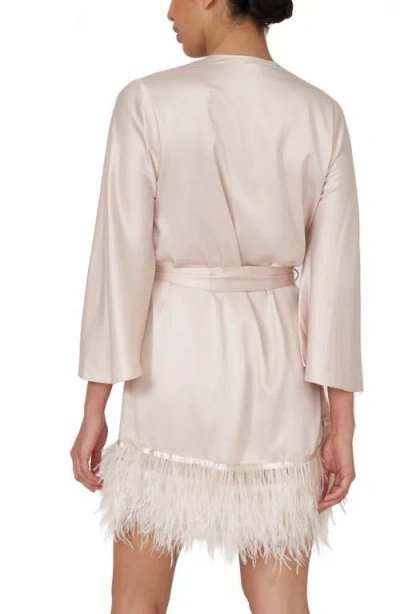 Rya Collection Swan Feather-hem Robe, Inclusive Sizing In Pink