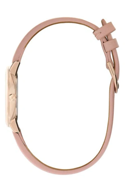Olivia Burton Women's Ultra Slim Bee Blush Leather Watch 28mm In Gold