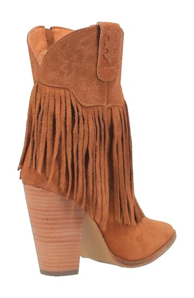 Dingo Crazy Train Fringe Zip-up Western Boot In Brown