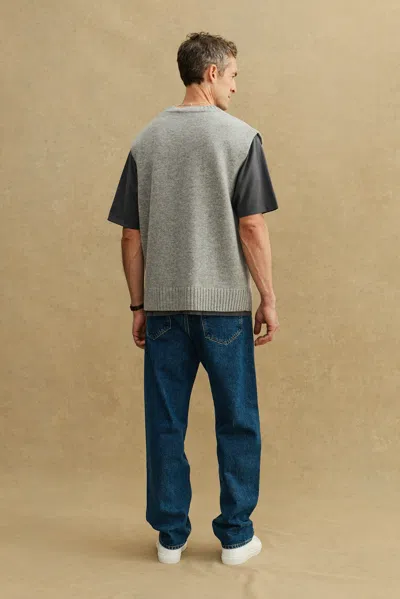 A Days March Wigtown Lambswool V-neck Vest In Gray