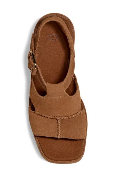 Ugg Platform T-strap Sandal In Brown