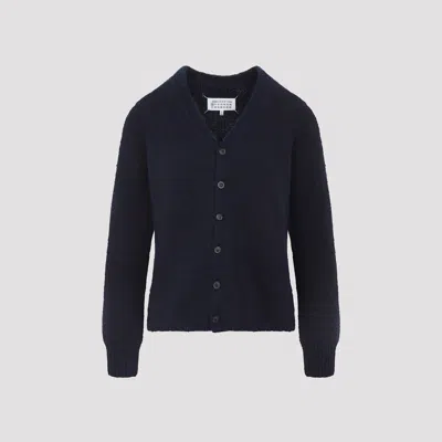 Maison Margiela Wool Blend Cardigan In Black