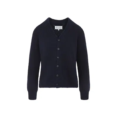 Maison Margiela Wool Blend Cardigan In Black