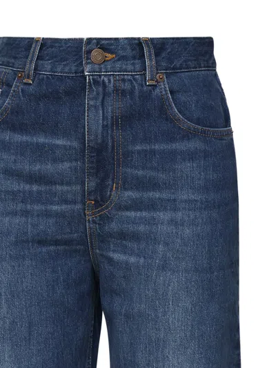 Chloé Wide Denim Raw Cut In Blue