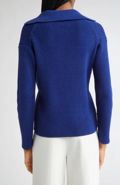 Vince Ribbed Pullover Sweater In Blue