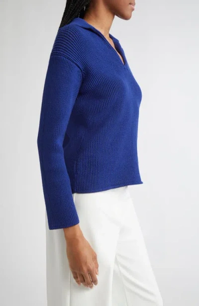 Vince Ribbed Pullover Sweater In Blue