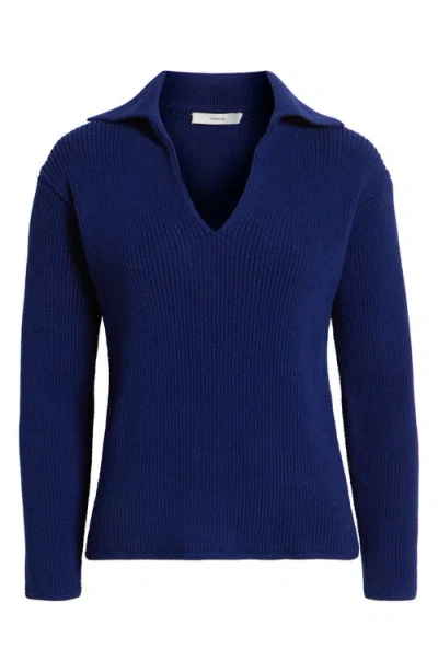 Vince Ribbed Pullover Sweater In Blue