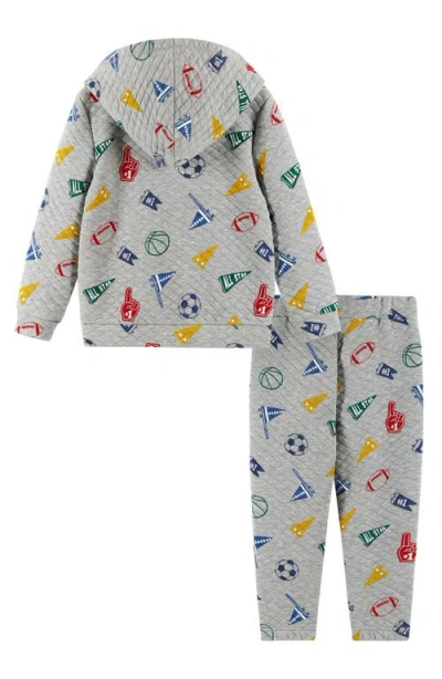 Andy & Evan Kids' Varsity Lounge Hoodie & Joggers Set In Gray