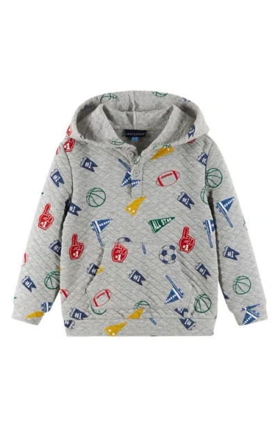 Andy & Evan Kids' Varsity Lounge Hoodie & Joggers Set In Gray