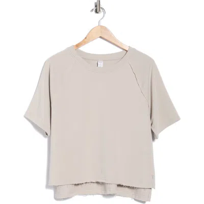 Yogalicious Metro Sunday High Washed Terry Top In Neutral