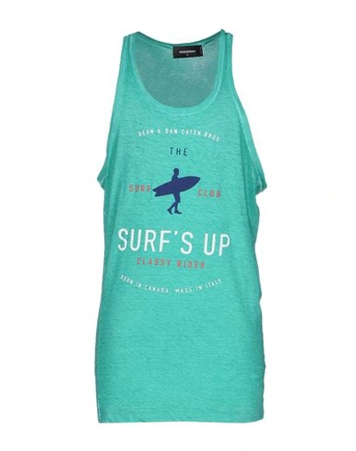 Shop Dsquared2 Tank Top In Green