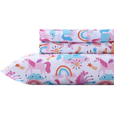 Poppy & Fritz Poppy And Fritz Unicorn Print Microfiber Sheet Set In Multi