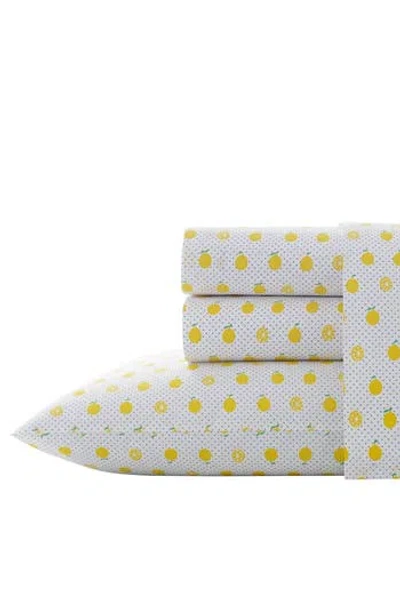 Poppy & Fritz Poppy And Fritz Lemon Print 200 Thread Count Cotton Percale Sheet Set In Multi