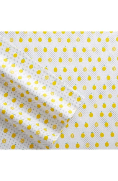 Poppy & Fritz Poppy And Fritz Lemon Print 200 Thread Count Cotton Percale Sheet Set In Multi