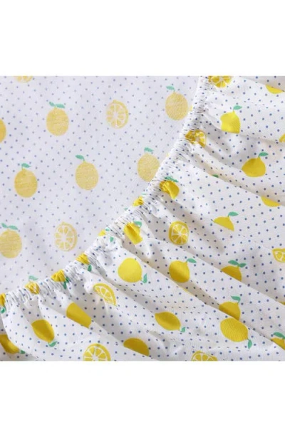 Poppy & Fritz Poppy And Fritz Lemon Print 200 Thread Count Cotton Percale Sheet Set In Multi