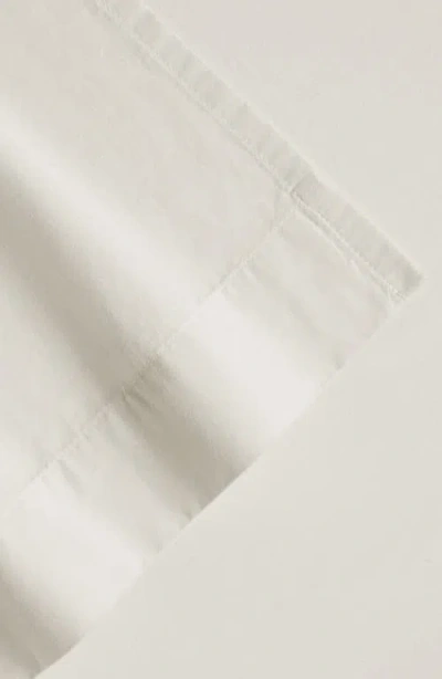Homespun Solid Cotton Percale Sheet Set In White
