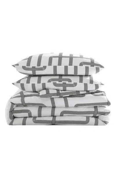 City Scene Mainline Microfiber Comforter & Shams Set In White