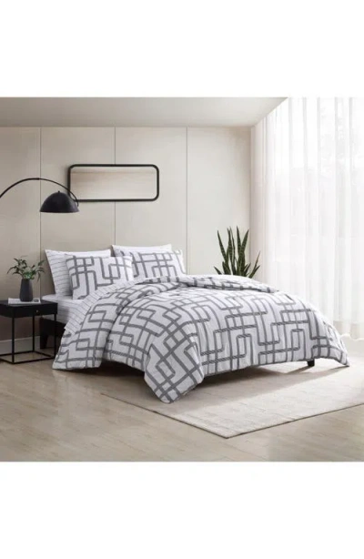 City Scene Mainline Microfiber Comforter & Shams Set In White