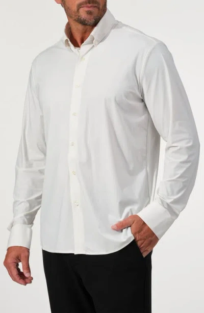 Studio Garnet Los Angeles Solid Performance Stretch Button-up Shirt In White