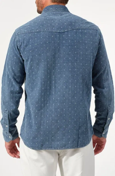 Studio Garnet Los Angeles Micro Dot Denim Western Shirt In Blue