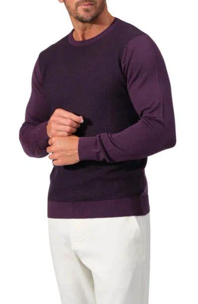 Studio Garnet Los Angeles Textured Merino Wool Pullover In Purple