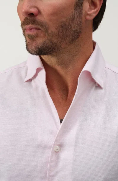 Studio Garnet Los Angeles Textured Solid Cotton Button-up Shirt In Pink