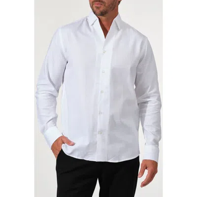Studio Garnet Los Angeles Textured Solid Cotton Button-up Shirt In White