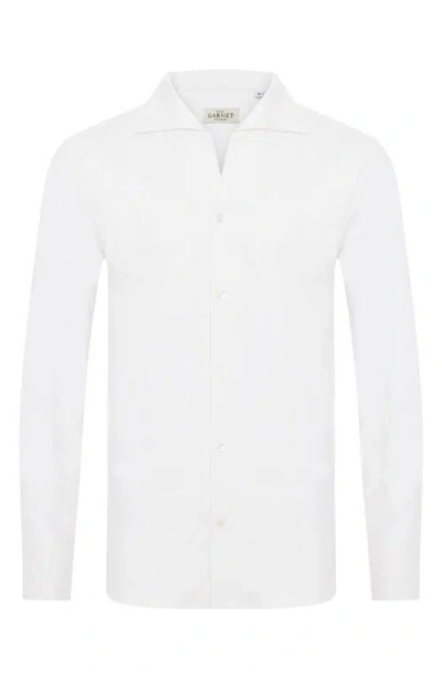 Studio Garnet Los Angeles Textured Solid Cotton Button-up Shirt In White