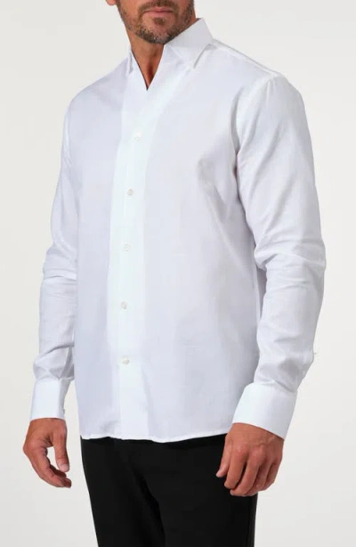 Studio Garnet Los Angeles Textured Solid Cotton Button-up Shirt In White