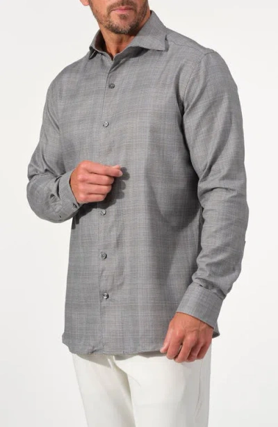 Studio Garnet Los Angeles Textured Cotton Button-up Shirt In Gray