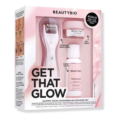Beautybio Get That Glow Glopro Facial Microneedling Discovery Set In Pink