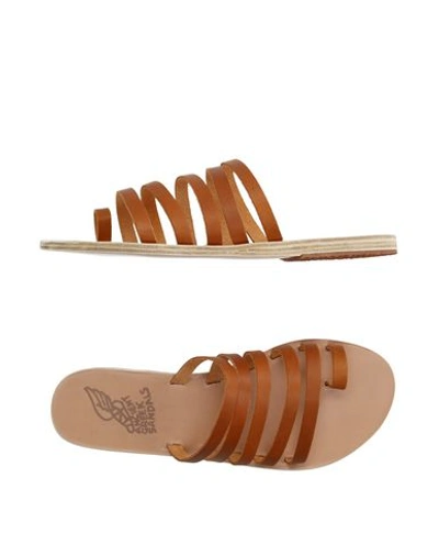 Shop Ancient Greek Sandals Flip Flops In Brown