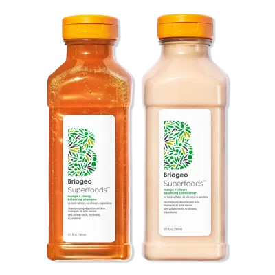 Briogeo Superfoods Mango + Cherry Balancing Shampoo + Conditioner Duo For Oil Control
