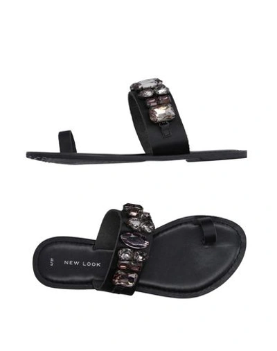 New Look Toe Strap Sandals In Black