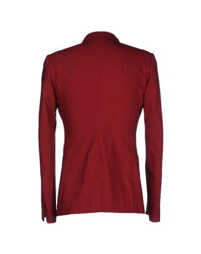 Shop Dolce & Gabbana Man Suit Jacket Burgundy Size 42 Virgin Wool, Silk, Elastane In Red