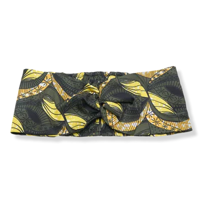 Grace Eleyae Wrap Style Headband - Green African Print