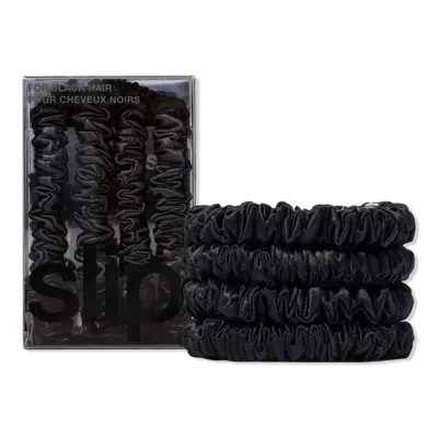 Slip Pure Silk Skinny Scrunchies In Black